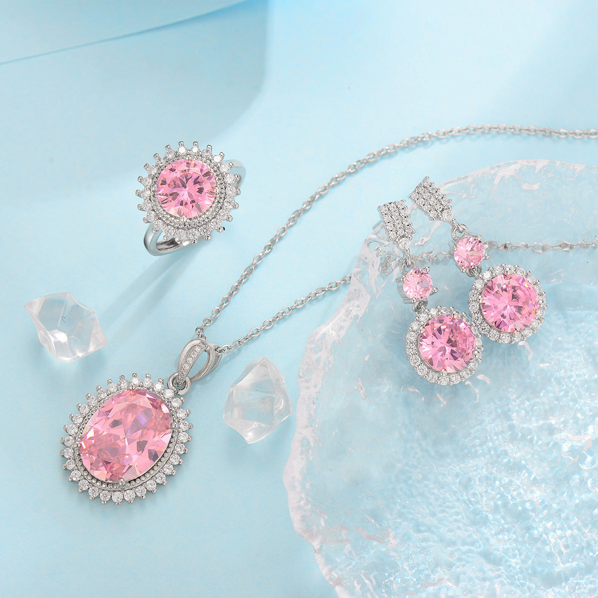 Versatile Three-Piece Gemstone Set In A Variety Of Colors