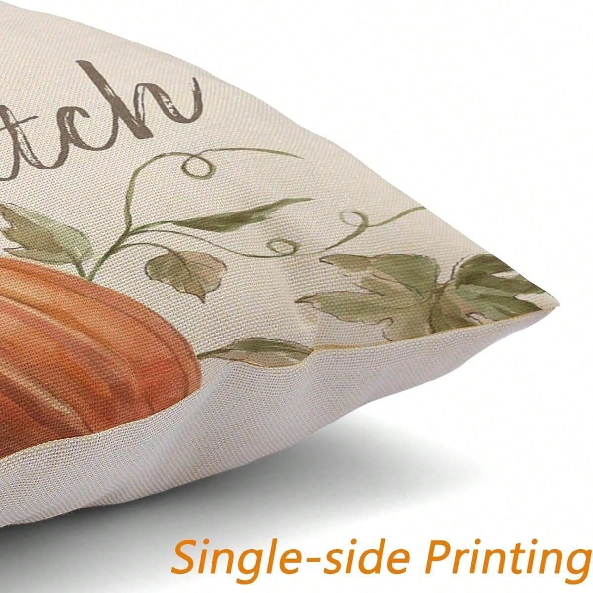 Fall Pillow Covers Set Of 4 Pumpkin Pick Of The Patch Thankful Pattern Autumn Throw Pillow Covers Thanksgiving Watercolour Outdoor Farmhouse Pillow Case For Home Sofa Couch Supplies