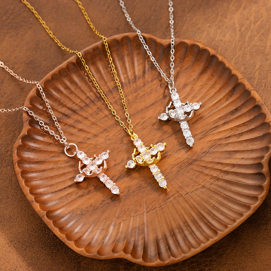 Cross Pendant Women's Rotatable Fashion All-match Light Luxury